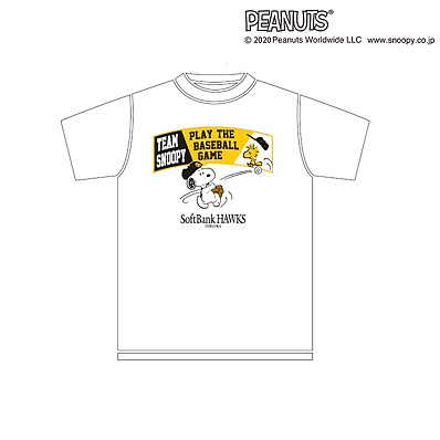 Snoopy Hawks Tシャツ ホワイト 福岡ソフトバンク Npbオフィシャルオンラインショップ