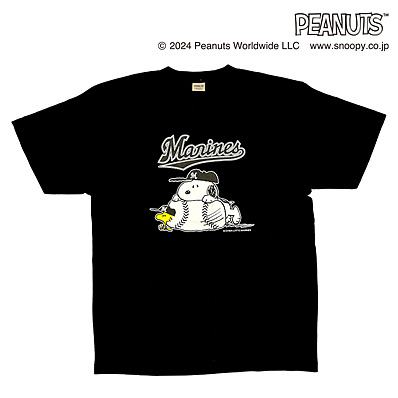 24SNOOPY＊MARINES Tシャツ（ブラック）（千葉ロッテ） - NPBオフィシャルオンラインショップ