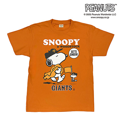 オリジナル商品 SNOOPY スヌーピー 半袖スエット オレンジ Mサイズ 25 SNOOPY GIANTS Tシャツ（オレンジ）（読売） - NPB