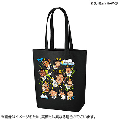 26 HAWKS×TVQコラボ トートバッグ（選手集合）（福岡ソフトバンク