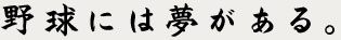 野球には夢がある。