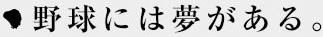 野球には夢がある。