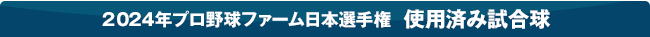 2024年プロ野球ファーム日本選手権 使用済み試合球