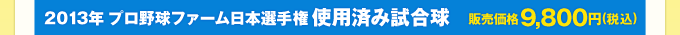 2013年 プロ野球ファーム日本選手権使用済み試合球 販売価格9,800円(税込)