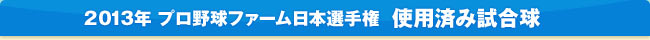 2013年 プロ野球ファーム日本選手権  使用済み試合球