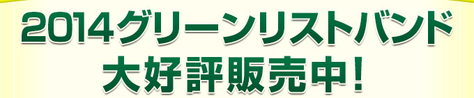 2014グリーンリストバンド大好評販売中！