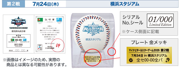 2025 マイナビ オールスター ゲーム 試合球 大阪 横浜　2球セット 公式球 2025 マイナビ オールスター ゲーム 試合球 大阪 横浜 2球セット